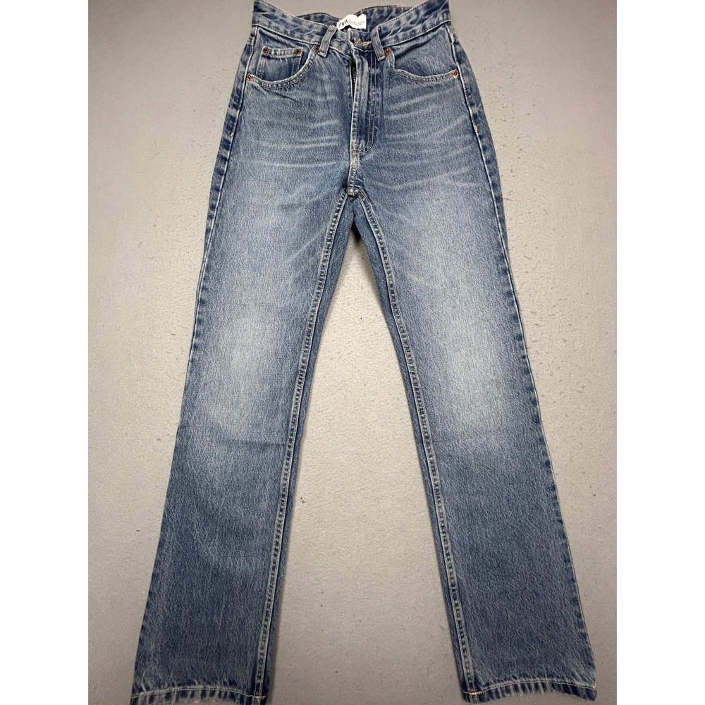 ZARA Straight Leg Jeans Denim Blue US 2 EUR 34 Womens